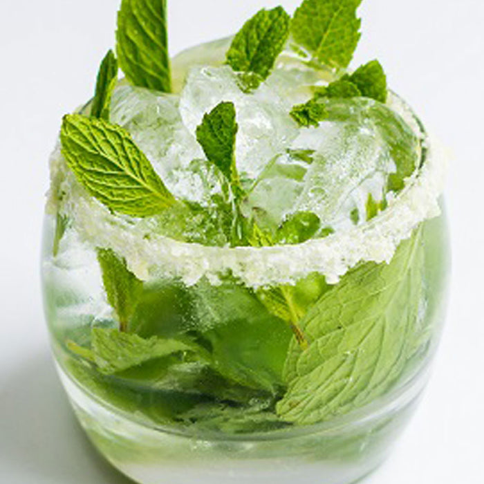 Mojito Recipe With A Sparkling Rim Made With Special Ingredients Lemon Flavouring Oil and Special Ingredients Crackle Crystals