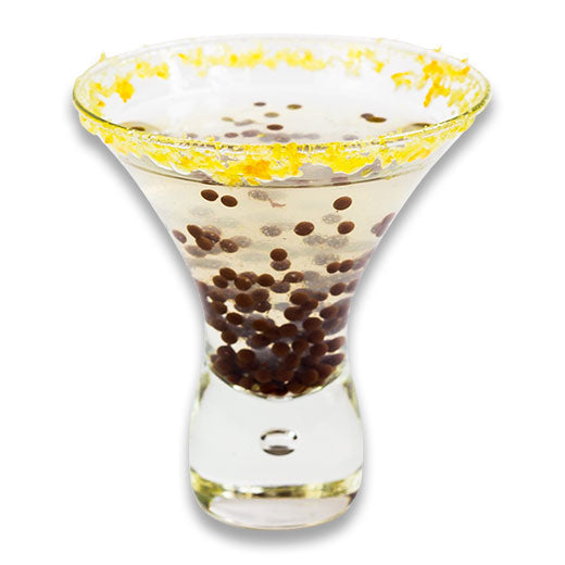 Chocolate Orange Martini Recipe Made With Special Ingredients Crackle Crystals and Special Ingredients Sodium Alginate