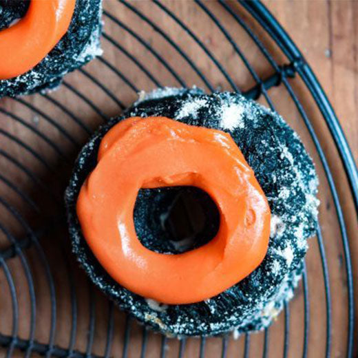 Charcoal and Blood Orange Cronuts Using Special Ingredients Activated Charcoal Powder
