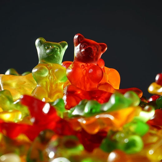 Vegan Gummy Bears or Vegan Gummy Sweets using Special Ingredients Vegi Gel and Citric Acid.