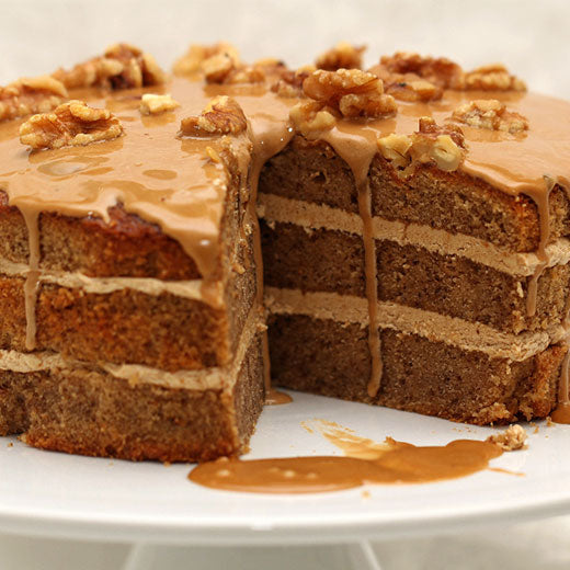 Coffee and Walnut Cake Recipe made with Special Ingredients Xanthan Gum