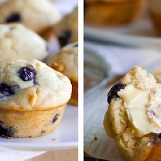 Gluten-Free Blueberry & White Chocolate Muffins Recipe using Special Ingredients Food Flavouring Drops and Vanilla Extract.