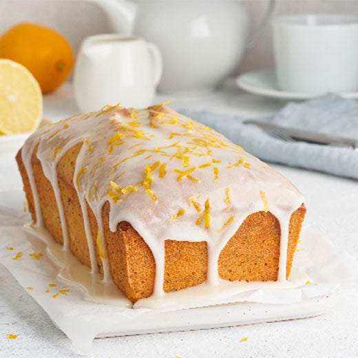 Gluten Free Lemon Cake with Special Ingredients Xanthan Gum and Vanilla Extract.