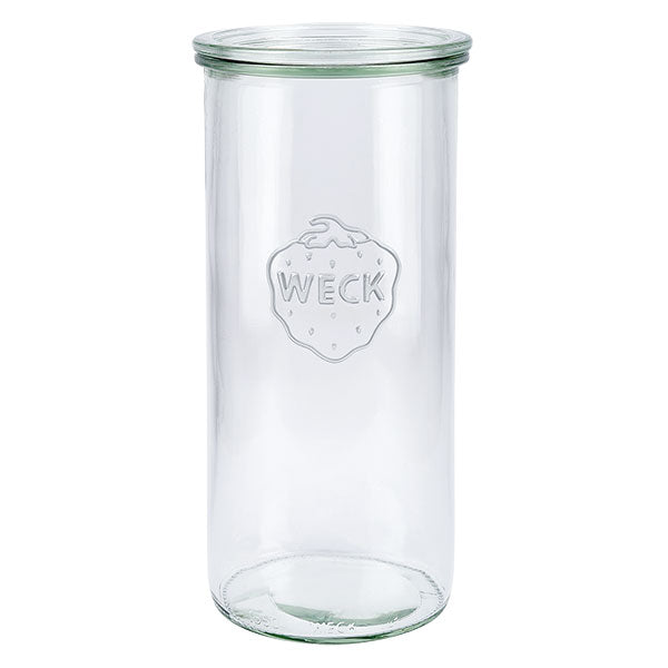 Barattolo dritto Weck da 1550 ml con coperchio e guarnizioni - diametro 100 mm - confezione da 6