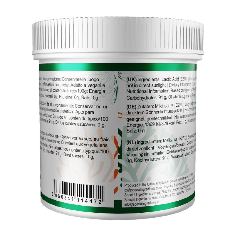 Acido Lattico in polvere ( Vegano ) 500g