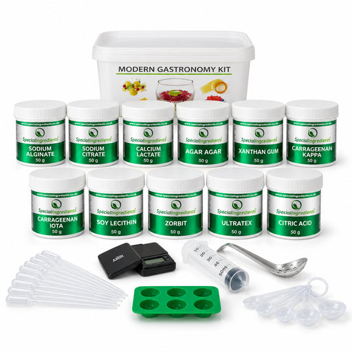 Kit cucina molecolare con etichette attuali e ingredienti da 50 g
