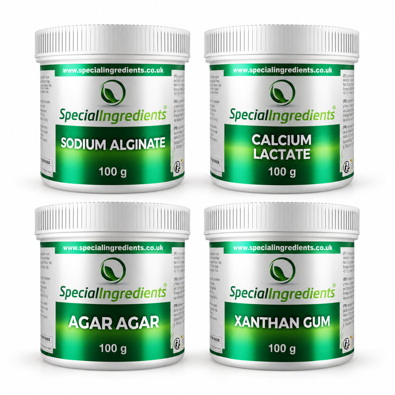 Set quattro ingredienti da 100 g con etichette attuali