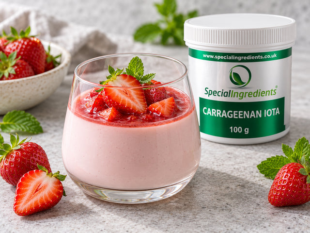Panna cotta alla fragola con carragenina iota