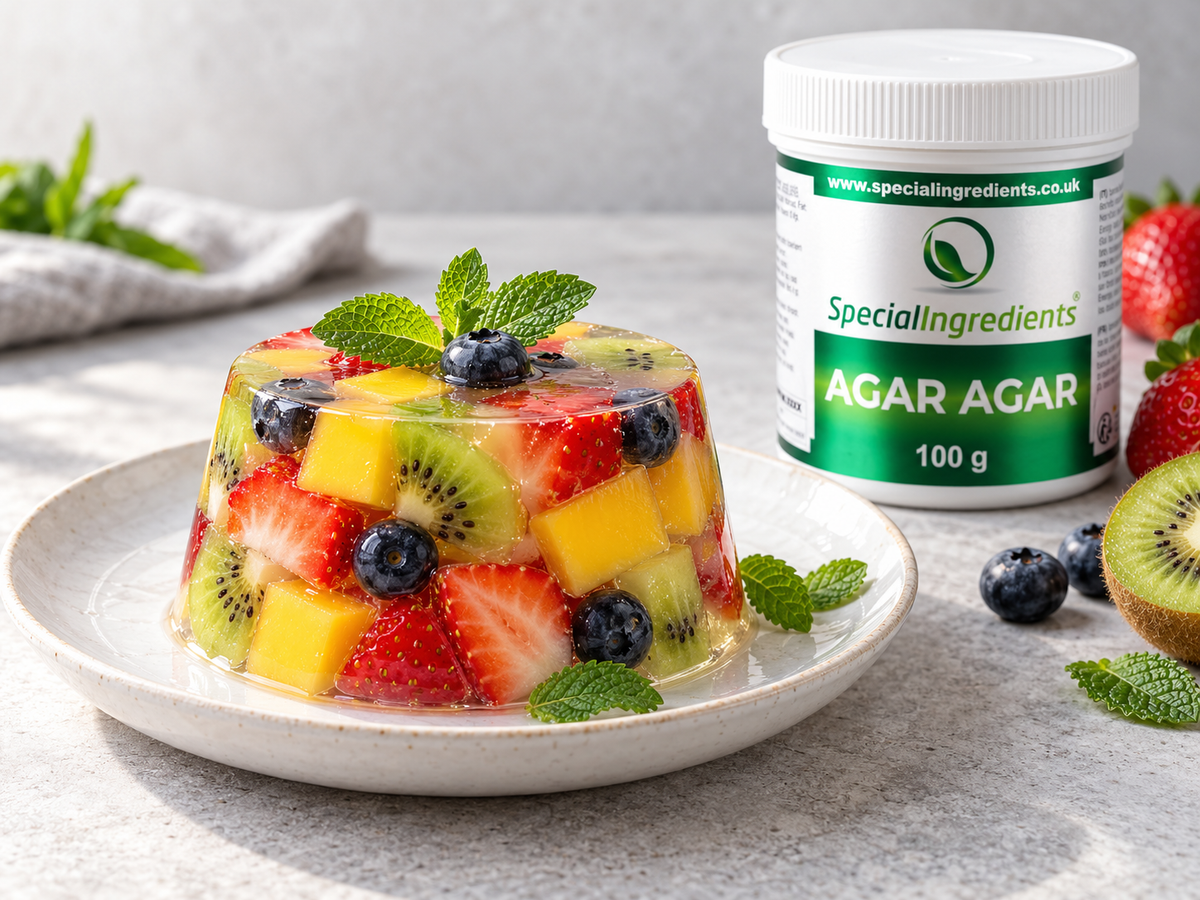 Macedonia de frutas en gelatina con agar agar