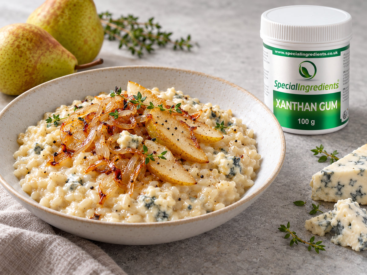 Risotto al gorgonzola con pere e cipolle