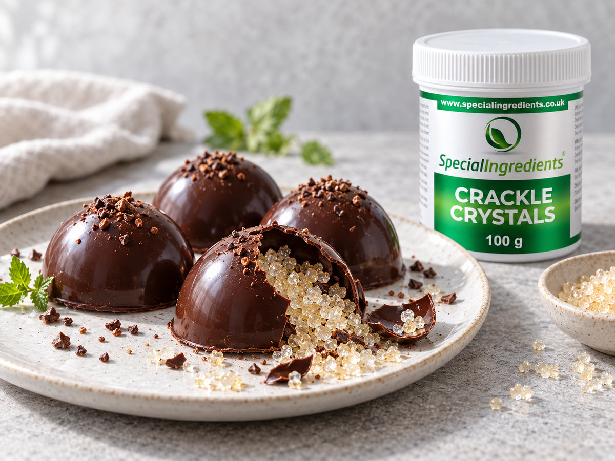 Chocolate shells with Crackle Crystals