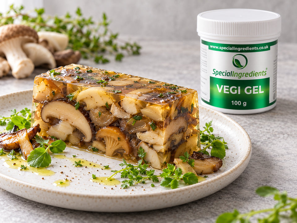 Terrina di funghi al dashi — preparazione con confezione attuale Special Ingredients