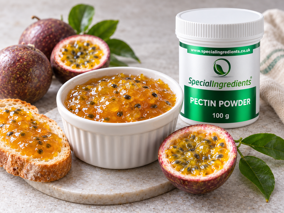 Passion fruit jam — preparation with current Special Ingredients packaging