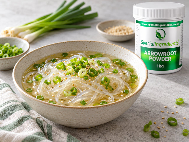Noodles made with arrowroot flour