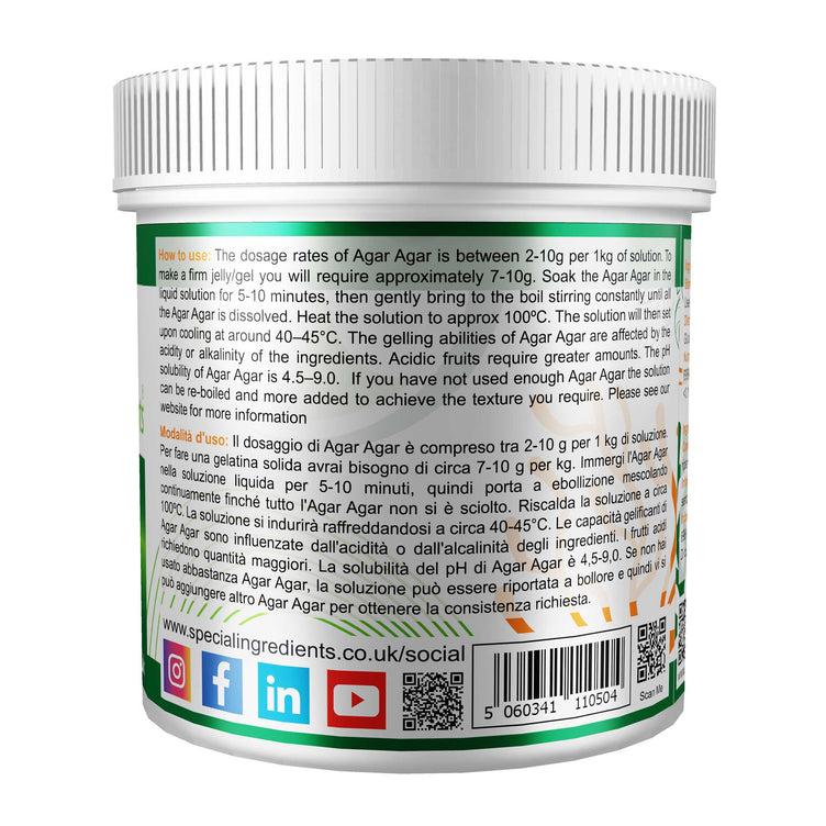 Agar Agar Powder 500g - Special Ingredients - istruzioni