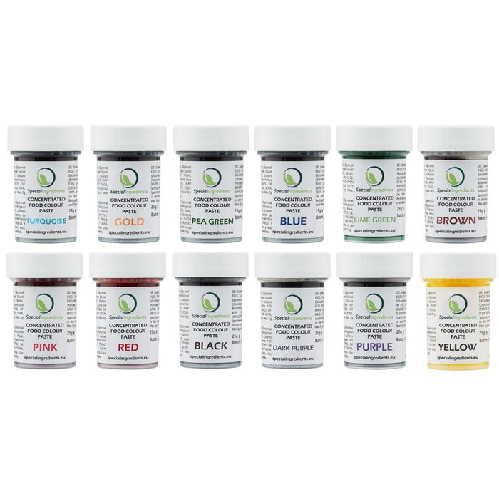 Concentrated Food Colouring Paste Value Pack 12 x 25g (1 Of Each Colour) - Special Ingredients