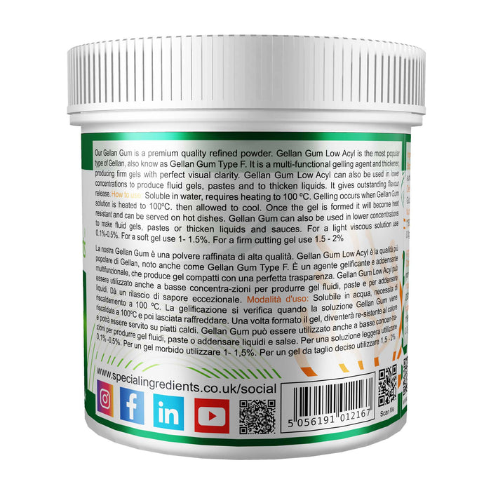 Gellan Gum Type F ( Low Acyl ) 250g - Special Ingredients
