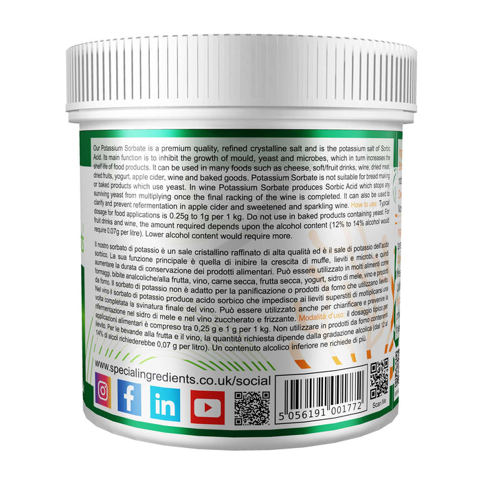 Potassium Sorbate ( Mould Inhibitor ) 500g - Special Ingredients