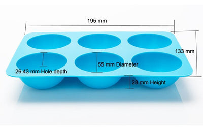 Molde de silicona de 6 semiesferas grandes (13.3cm x 19.5cm)