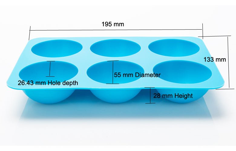 Silicone 6 Large Half Sphere Mould (13.3cm x 19.5cm) - Special Ingredients